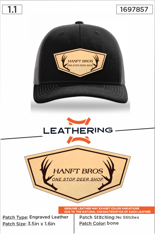 Hanft Bros Black/Grey Patch Hat Richardson 112
